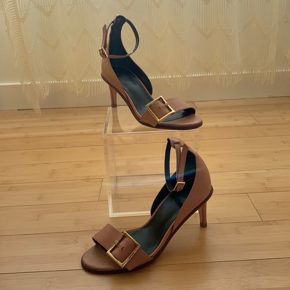 ๐ค๐ค Tibi Ilana Leather Stiletto Sandals - Sz 35.5 - Neutral Heel ๐ค๐ค - Picture 5 of 15